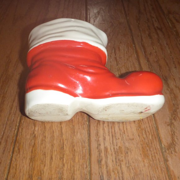 Vintage Ceramic Santa Boot Holiday Decor / Vase / Planter - Picture 5 of 5